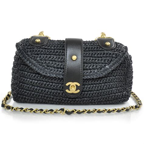 chanel straw bag|Chanel straw raffia bag.